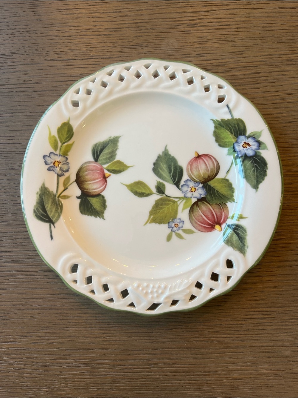 Brunelli Fig and Flowers Decorative Plate, 8.25” Diameter